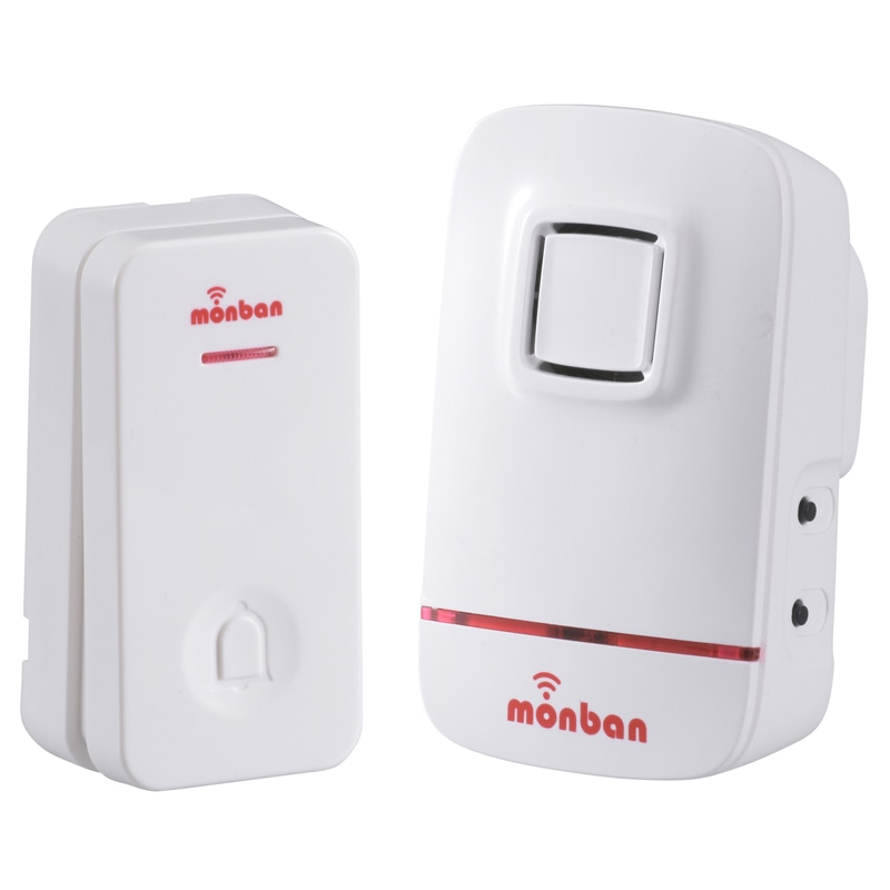 オーム電機 OCH-ECL80 08-0520 monban ワイヤレスコールチャイム 押しボタン送信機+AC式受信機(ご注文単位1袋)【直送品】