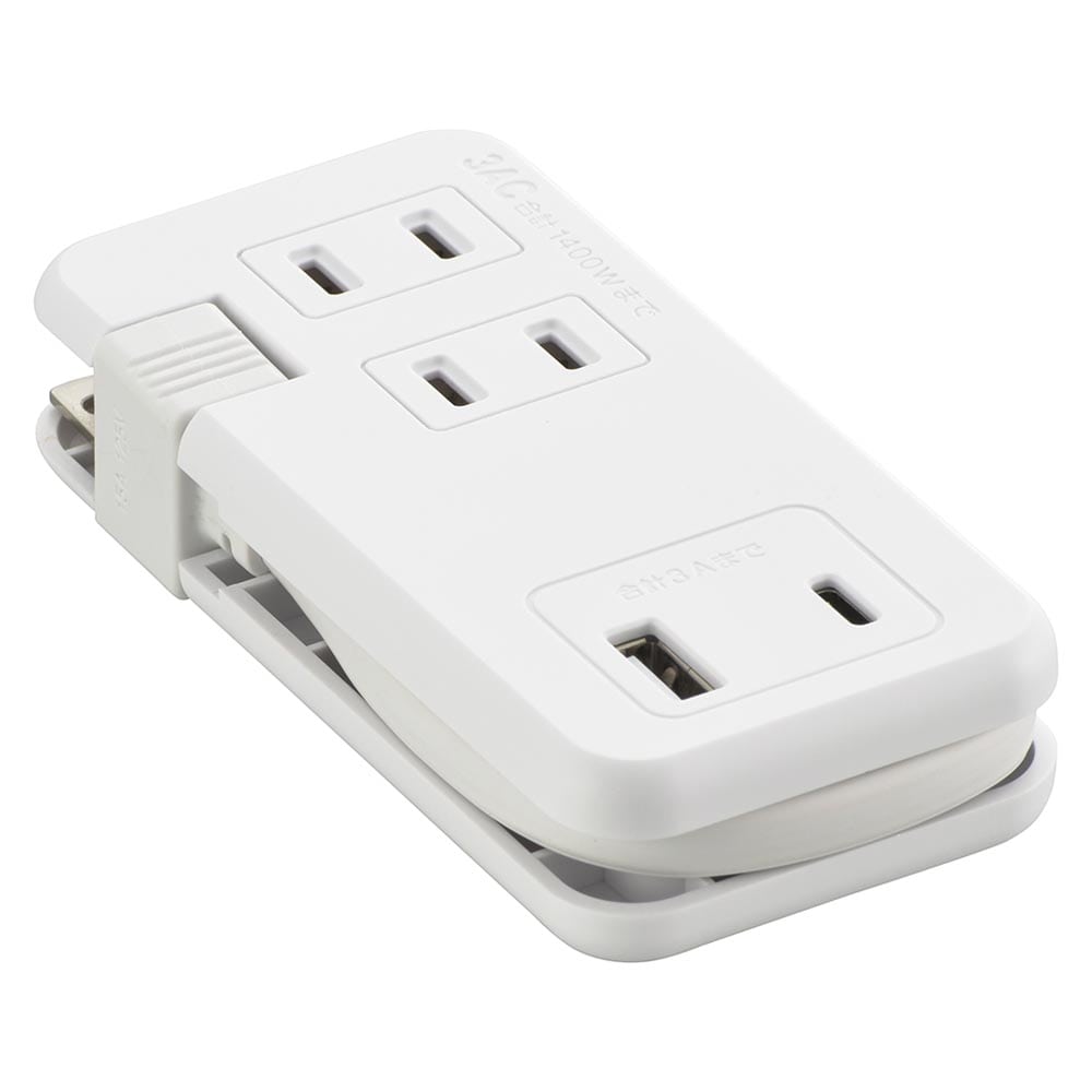 オーム電機 モバイルUSBタップ くるっと収納 15W 1個(ご注文単位1個)【直送品】