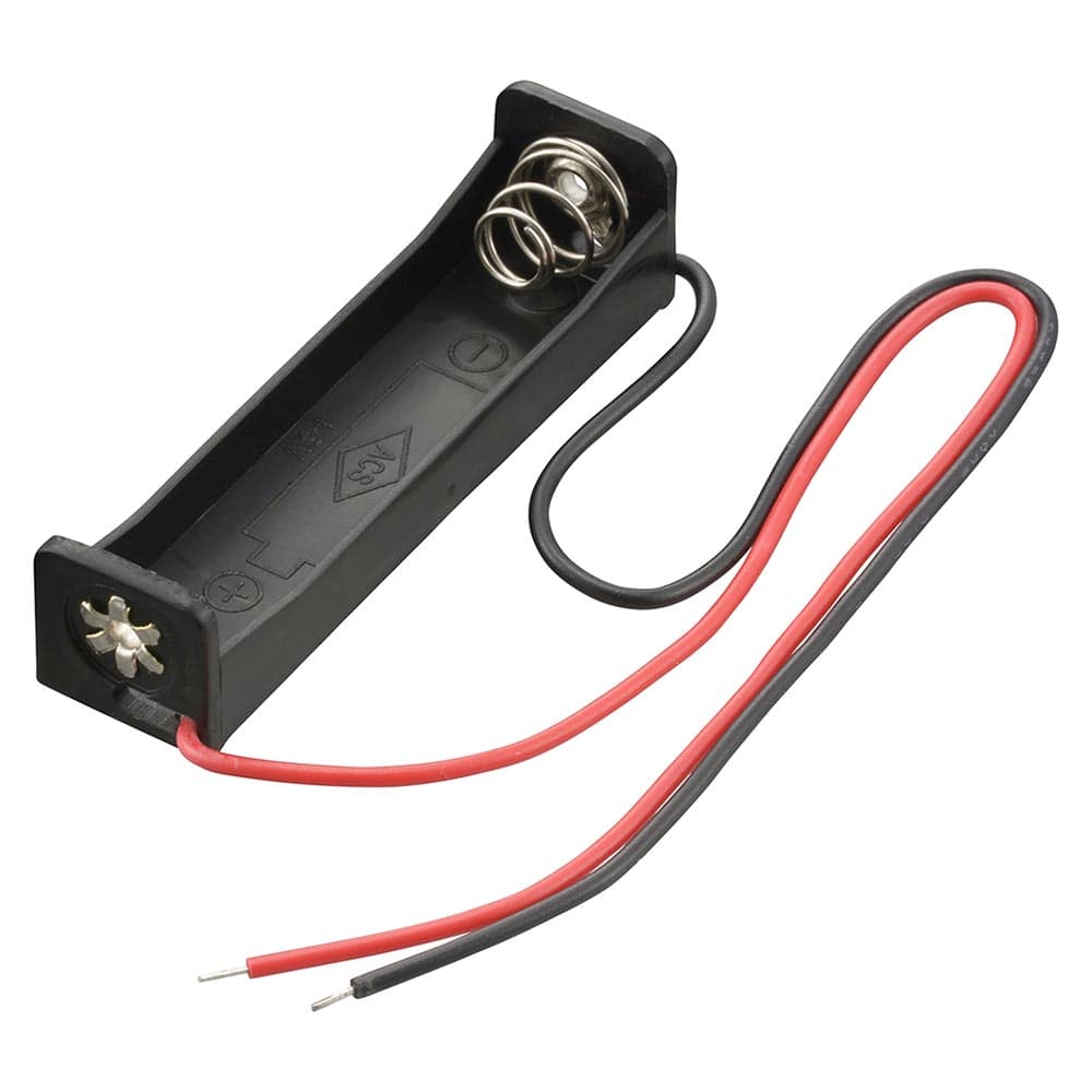 オーム電機 電池ケース 単4×1コ用 リード線付き 1個（ご注文単位1個）【直送品】