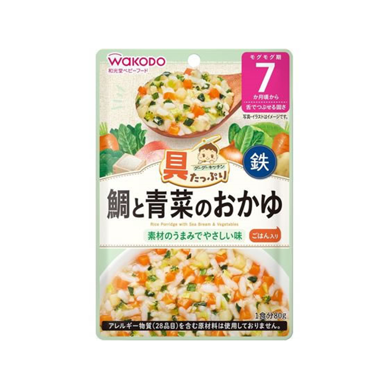 和光堂 具たっぷりグーグー鯛と青菜のおかゆ 1個※軽(ご注文単位1個)【直送品】