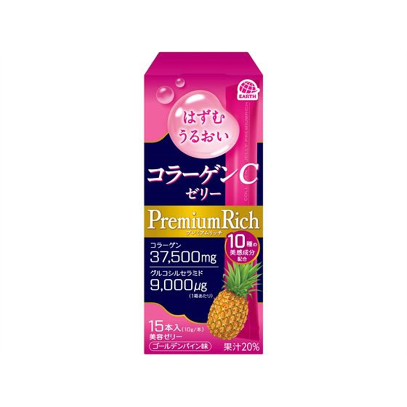 アース製薬 コラーゲンCゼリー プレミアムリッチ ゴールデンパイン味 15本 1個※軽（ご注文単位1個）【直送品】