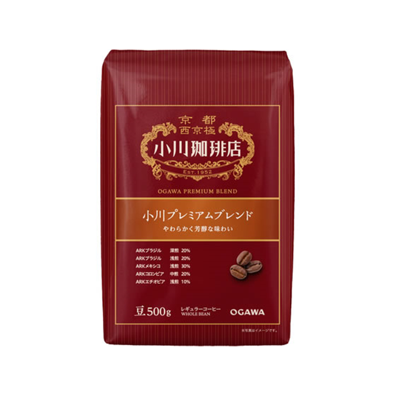 小川珈琲 小川珈琲店 小川プレミアムブレンド 豆 500g 1袋※軽（ご注文単位1袋）【直送品】