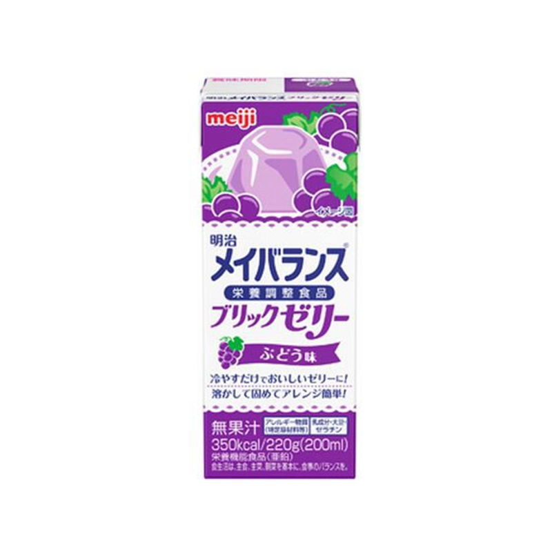 明治 メイバランスブリックゼリー ぶどう味 220g 1本※軽（ご注文単位1本）【直送品】