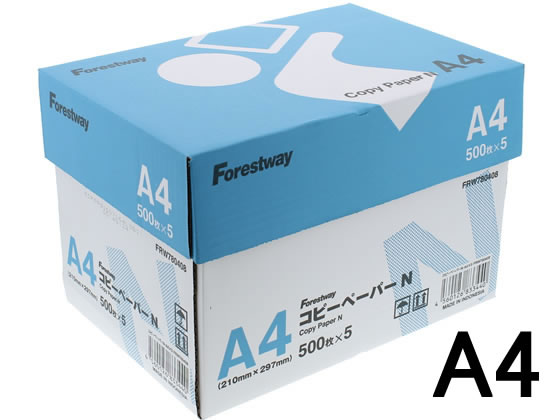 Forestway コピーペーパーN A4 500枚×5冊 1箱(ご注文単位1箱)【直送品】