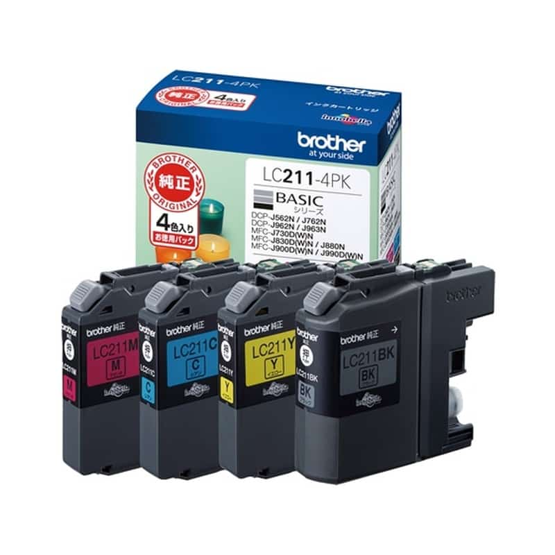 ブラザー インクカートリッジ 4色パック LC211-4PK 1パック（ご注文単位1パック)【直送品】