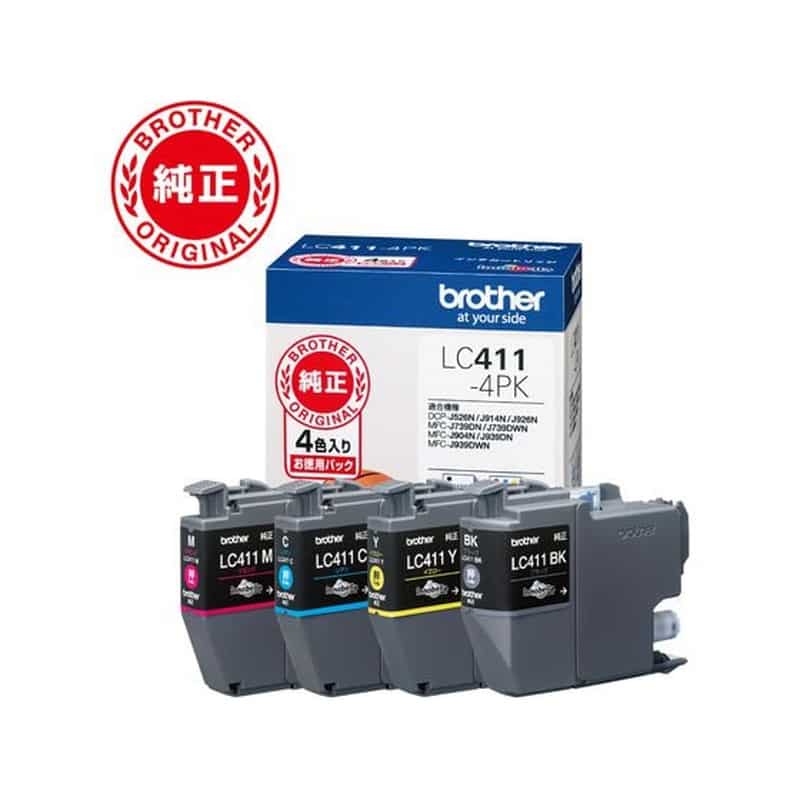 ブラザー インクカートリッジ 4色パック LC411-4PK 1パック（ご注文単位1パック)【直送品】
