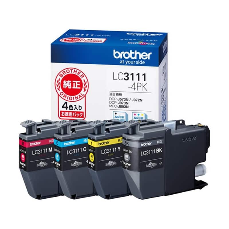 ブラザー インクカートリッジ 4色パック LC3111-4PK 1パック（ご注文単位1パック)【直送品】