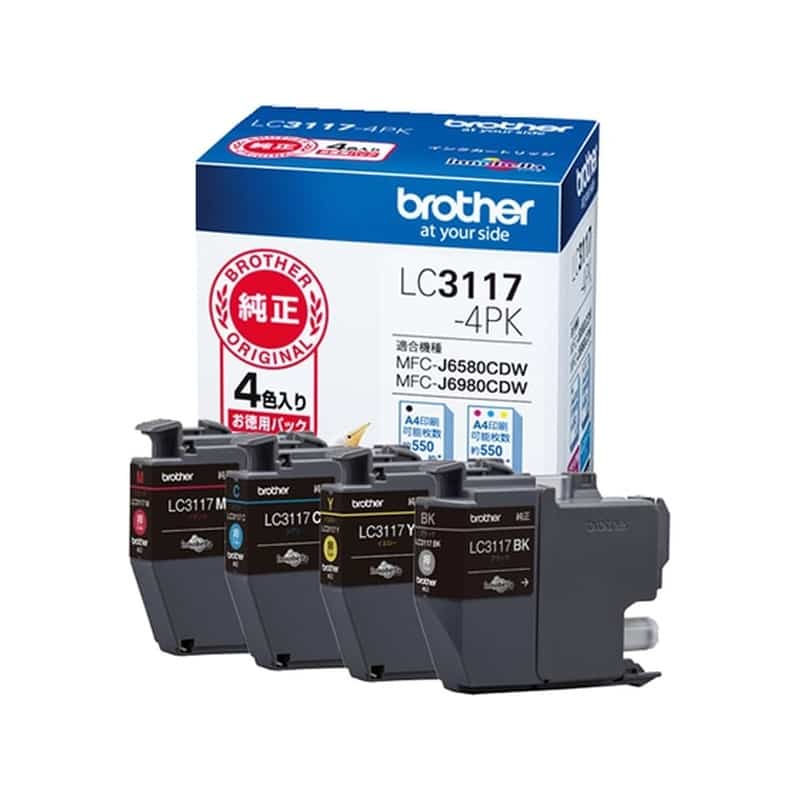 ブラザー インクカートリッジ 4色パック LC3117-4PK 1パック（ご注文単位1パック)【直送品】