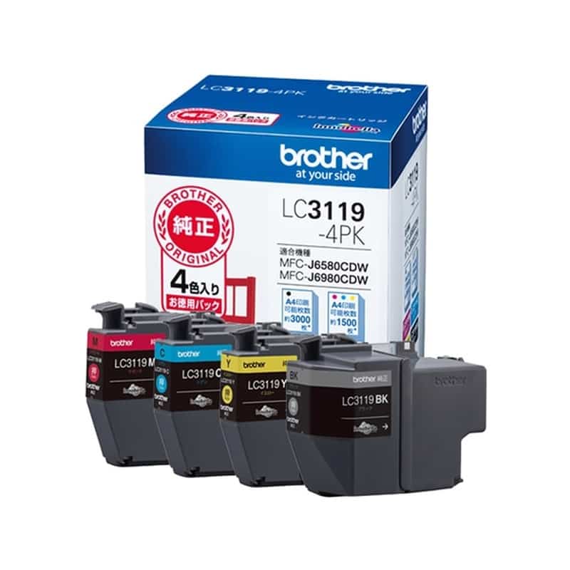 ブラザー インクカートリッジ 大容量4色パック LC3119-4PK 1パック（ご注文単位1パック)【直送品】