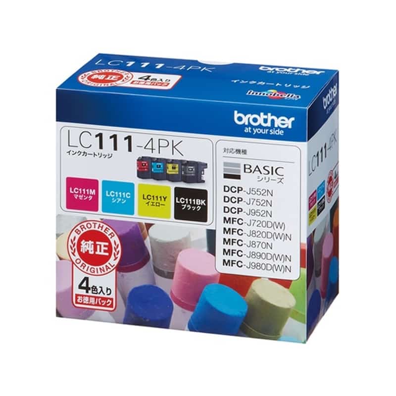 ブラザー インクカートリッジ お徳用4色パック LC111-4PK 1パック（ご注文単位1パック)【直送品】