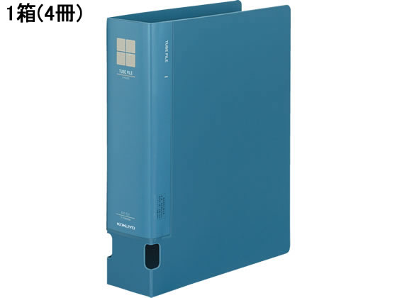 コクヨ チューブファイルPP片開き A4タテ とじ厚60mm 青 4冊 1箱(ご注文単位1箱)【直送品】