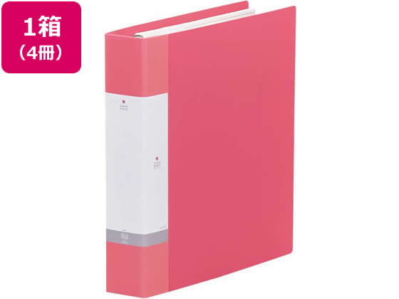 リヒトラブ リクエスト クリアーブック差替式A4 30穴 背幅55 赤4冊 1箱(ご注文単位1箱)【直送品】