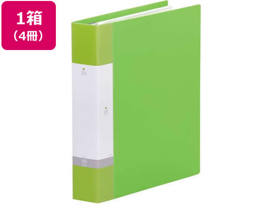 リヒトラブ リクエスト クリアーブック差替式A4 30穴 背幅55黄緑4冊 1箱(ご注文単位1箱)【直送品】