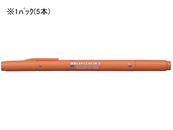 トンボ鉛筆 プレイカラー2 ハニーオレンジ 5本 WS-TP48 1パック(ご注文単位1パック)【直送品】