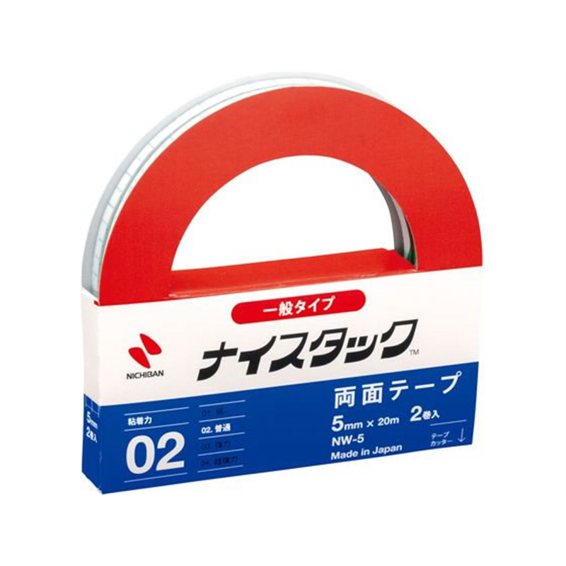 ニチバン 再生紙両面テープ ナイスタック レギュラーサイズ 2巻 NW-5 1個(ご注文単位1個)【直送品】