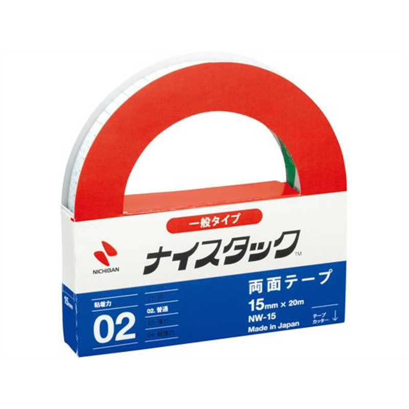 ニチバン 再生紙両面テープ ナイスタック レギュラーサイズ NW-15 1個(ご注文単位1個)【直送品】