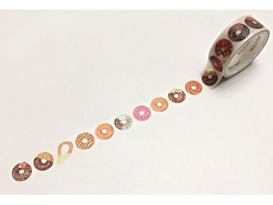 ワールドクラフト キラキラマスキングテープ Donut KRMT15-018 1巻(ご注文単位1巻)【直送品】