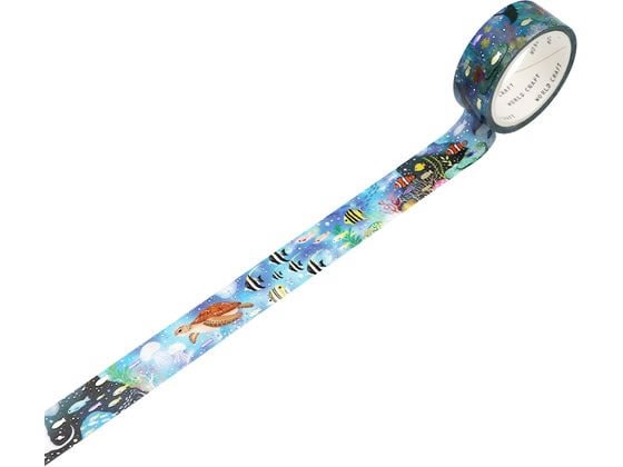 ワールドクラフト キラキラマスキングテープ Sea KRMT15-040 1巻(ご注文単位1巻)【直送品】