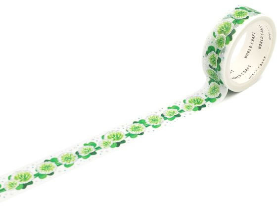 ワールドクラフト キラキラマスキングテープ White clover KRMT15-065 1巻(ご注文単位1巻)【直送品】