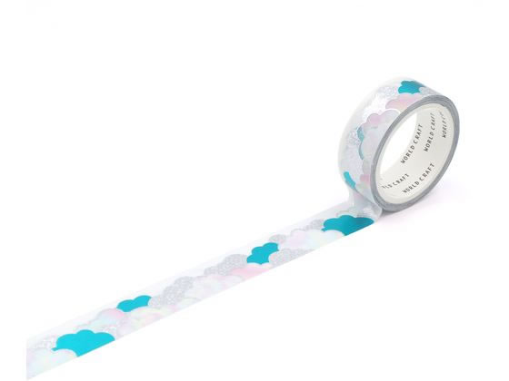 ワールドクラフト キラキラマスキングテープ Cotton candy KRMT15-072 1巻(ご注文単位1巻)【直送品】