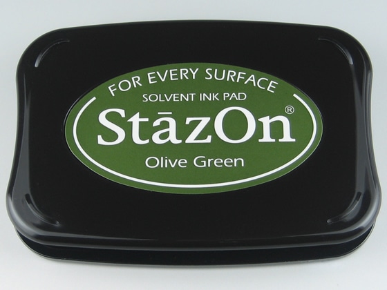 サンビー(ツキネコ) スタンプ台 ステイズオン オリーブグリーン SZ-51 1個(ご注文単位1個)【直送品】