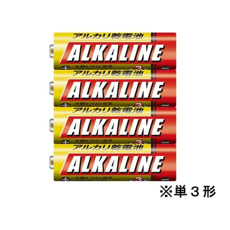 三菱 アルカリ乾電池単3 4本 LR6R 4S 1パック（ご注文単位1パック)【直送品】