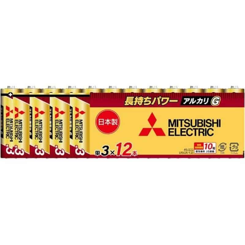 三菱電機 アルカリ乾電池 単3形 12本 LR6GR 12S 1パック（ご注文単位1パック)【直送品】