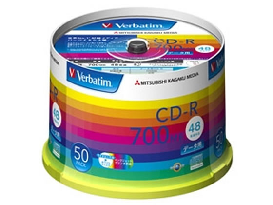 Verbatim CD-R 700MB スピンドル 50枚 SR80SP50V1 1パック（ご注文単位1パック)【直送品】