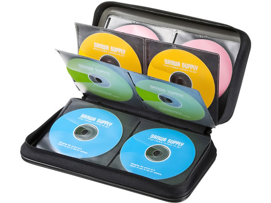サンワサプライ DVD・CDセミハードケース 96枚収納 ブラック FCD-WL96BK 1個(ご注文単位1個)【直送品】