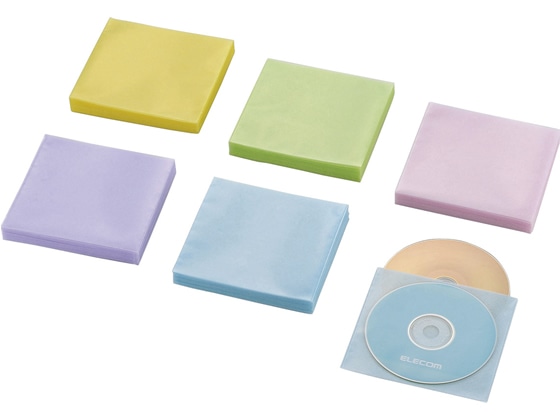エレコム 不織布Blu-ray対応ケース120枚収納 5色アソート 1パック(ご注文単位1パック)【直送品】