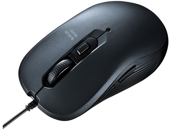 サンワサプライ 有線ブルーLEDマウス ガンメタ MA-BL114GM 1個(ご注文単位1個)【直送品】