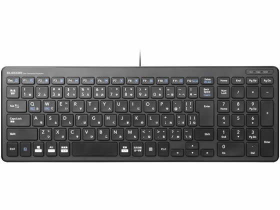 エレコム 有線超薄型コンパクトキーボード TK-FCP097BK 1個(ご注文単位1個)【直送品】