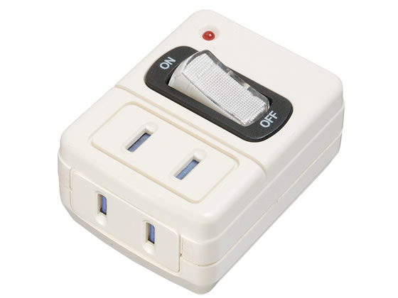 ヤザワ 雷サージ付省エネタップ 2個口 白 Y02FUSK210WH 1個(ご注文単位1個)【直送品】