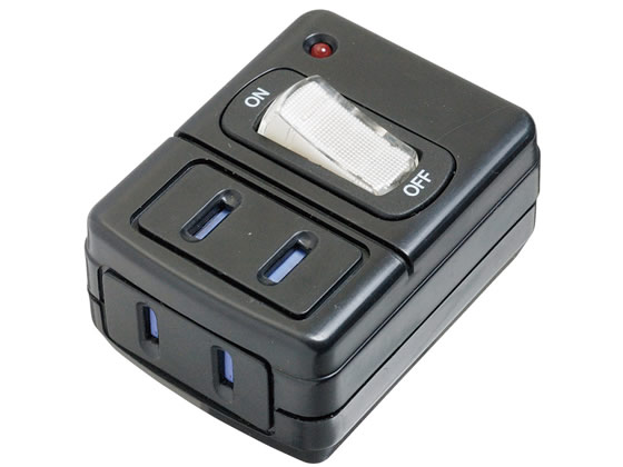 ヤザワ 雷サージ付省エネタップ 2個口 黒 Y02FUSK210BK 1個(ご注文単位1個)【直送品】