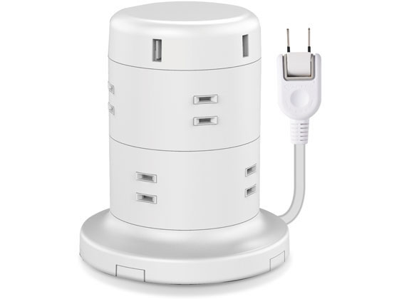 エレコム 電源タップ 8個口 2m ECT-0620WH 1個(ご注文単位1個)【直送品】