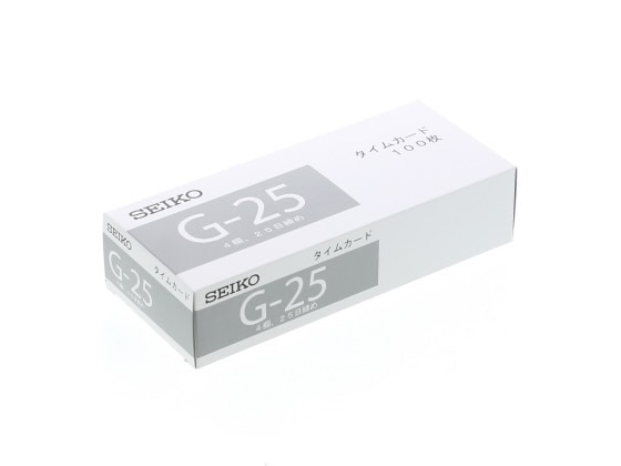 セイコー QR用タイムカード 100枚 G-25カード CA-G25 1箱(ご注文単位1箱)【直送品】