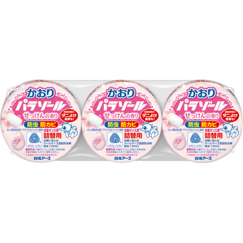 白元アース 洋服ダンス用かおりパラゾール 詰替 108g×3個 1パック（ご注文単位1パック)【直送品】