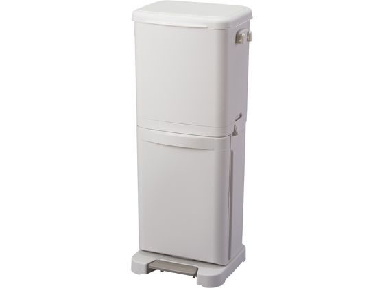 アスベル 分別ペダル2段 40L ホワイト A6602 1個(ご注文単位1個)【直送品】
