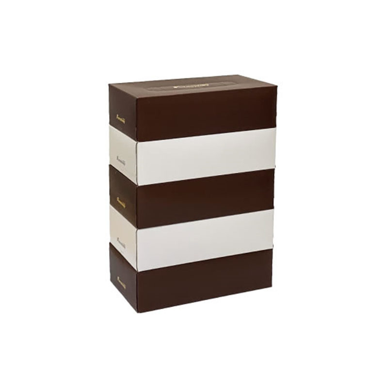 Forestway ティッシュペーパー ホワイト×ブラウン200組 5個 1パック（ご注文単位1パック)【直送品】