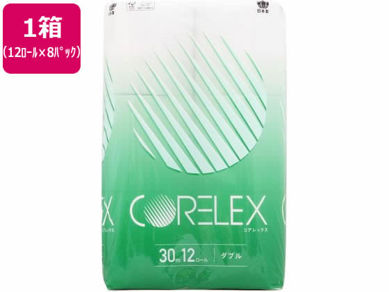 コアレックス信栄 コアレックス トイレットペーパー 30m ダブル 12ロール×8P 1箱(ご注文単位1箱)【直送品】
