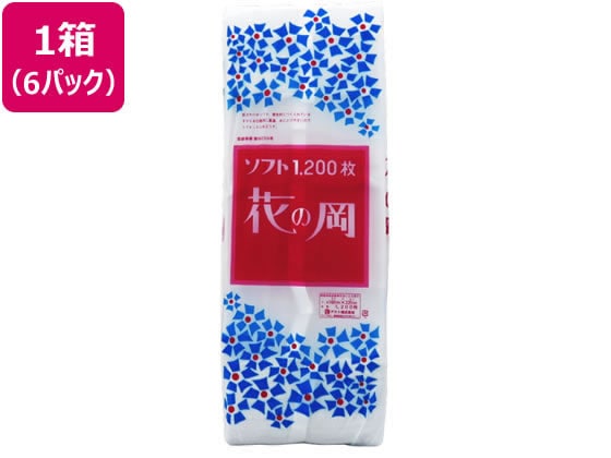 アスト 花の岡ソフトちり紙 白 1200枚×6パック 610042 1箱(ご注文単位1箱)【直送品】
