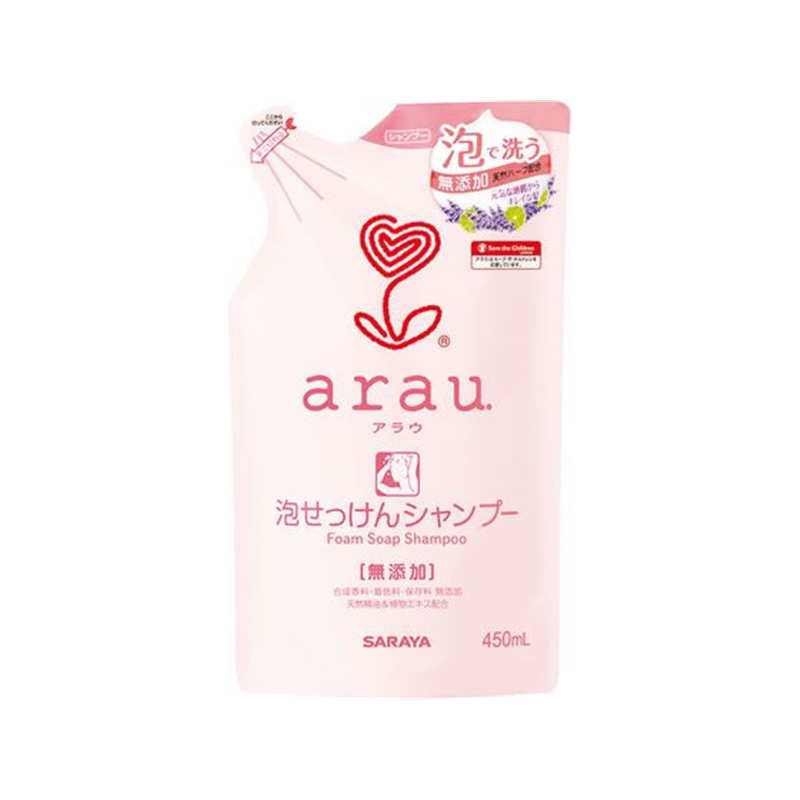 サラヤ アラウ 泡せっけんシャンプー 詰替え 450ml 1パック（ご注文単位1パック)【直送品】