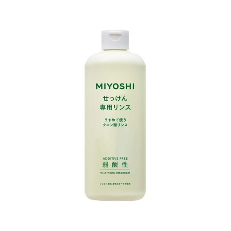 ミヨシ石鹸 無添加 せっけん専用うすめて使うクエン酸リンス350 1本（ご注文単位1本)【直送品】