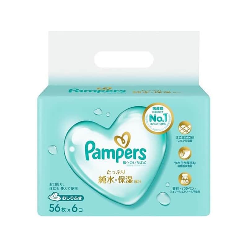 P&G パンパース 肌へのいちばん おしりふき (56枚×6個) 1個(ご注文単位1個)【直送品】