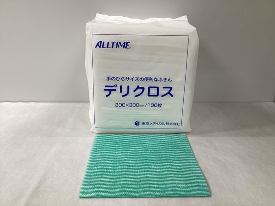 東京メディカル デリクロス 30×30cm グリーン 100枚 FT-6302 1袋(ご注文単位1袋)【直送品】
