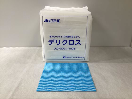 東京メディカル デリクロス 30×30cm ブルー 100枚 FT-6303 1袋(ご注文単位1袋)【直送品】