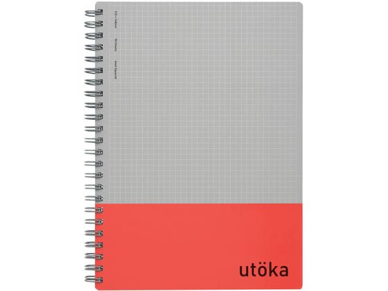 マルマン ウトカ リングノート 4mm方眼罫 A5 90枚 レッド N460-01 1冊(ご注文単位1冊)【直送品】