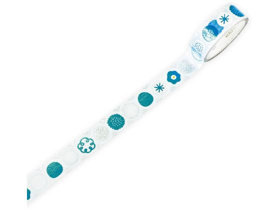 ワールドクラフト キラキラマスキングテープ Flower KRMT15-034 1巻(ご注文単位1巻)【直送品】