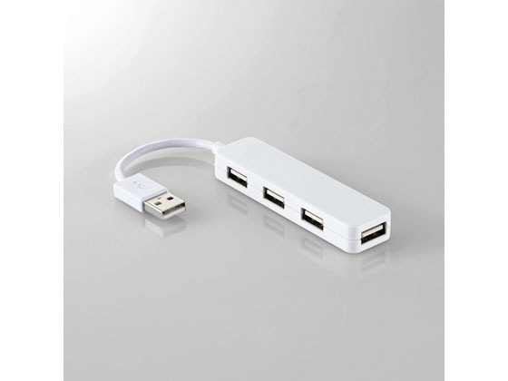 エレコム USB2.0ハブ コンパクト 4ポート U2H-SN4NBWH 1個(ご注文単位1個)【直送品】