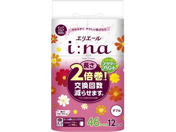 大王製紙 エリエール イーナ トイレットティシュー プリントダブル2倍12R 1パック(ご注文単位1パック)【直送品】